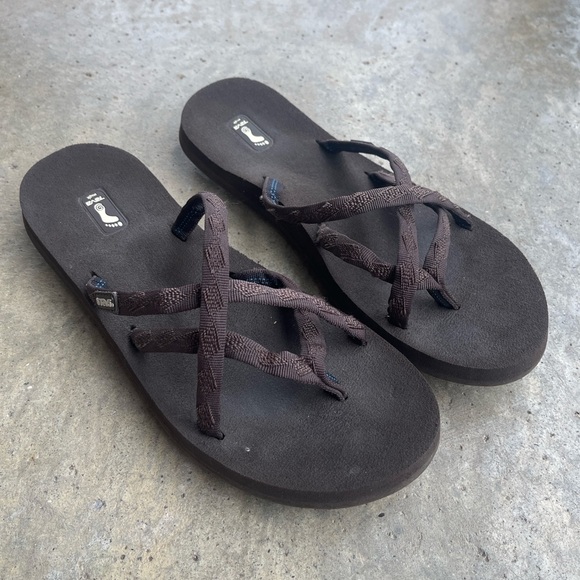 TEVA Mush Olowahu Sandals Women's Webbed Strappy Slip On Recycled EVA Sz 10 - Picture 1 of 5